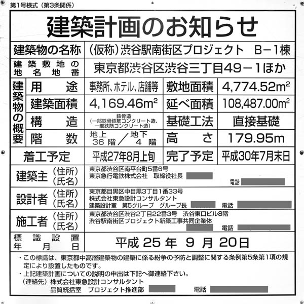 (仮)渋谷駅南街区プロジェクト　B-1棟