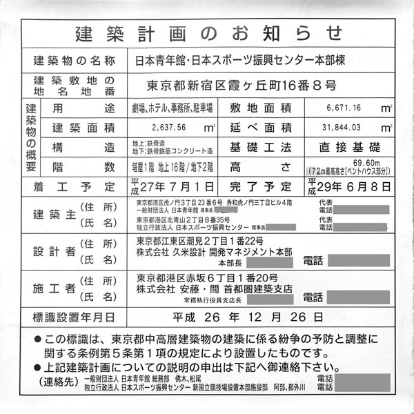 日本青年館・日本スポーツ振興センター本部棟