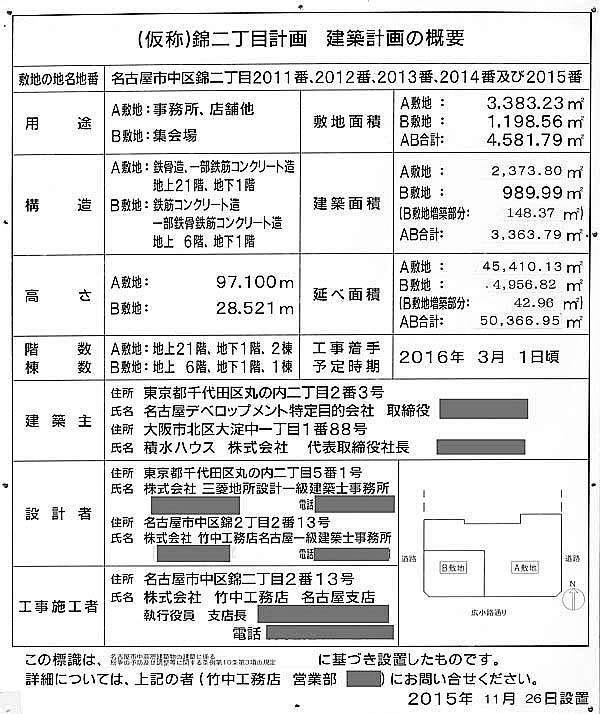 (仮称)錦二丁目計画