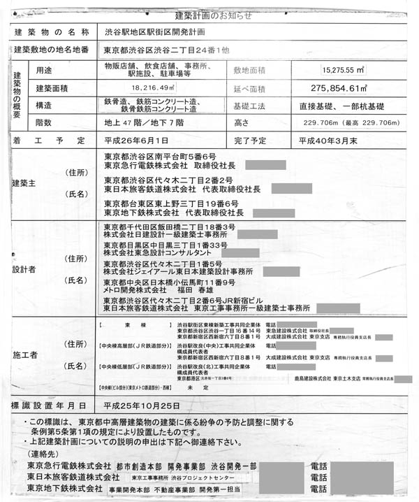 渋谷駅地区駅街区開発計画Ⅰ期（東棟）