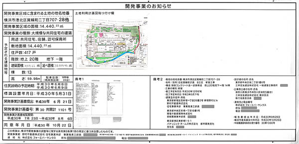 プラウドシティ日吉の建築計画のお知らせ