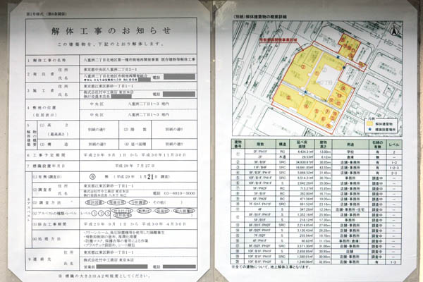 八重洲二丁目北地区第一種市街地再開発事業の解体工事のお知らせ