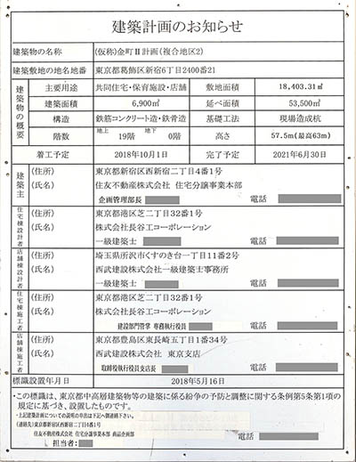 シティテラス金町の建築計画のお知らせ