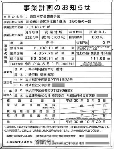 川崎市新本庁舎の建築計画のお知らせ