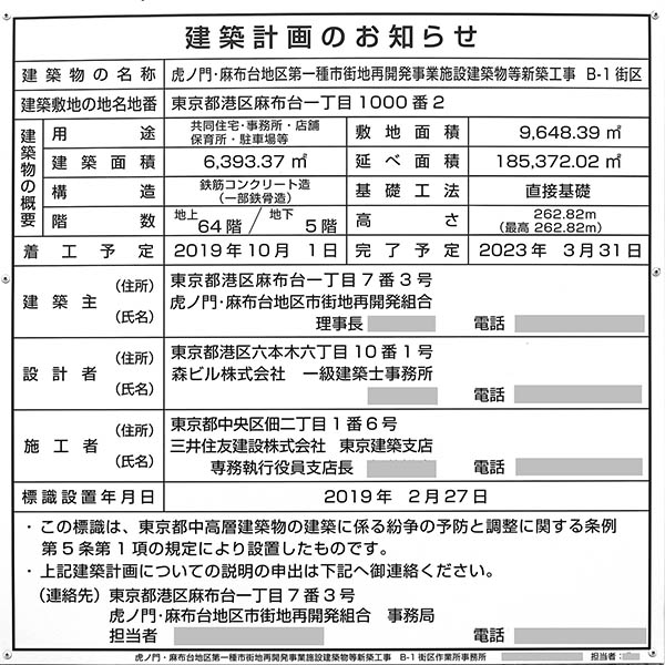 虎ノ門・麻布台プロジェクトの建築計画のお知らせ