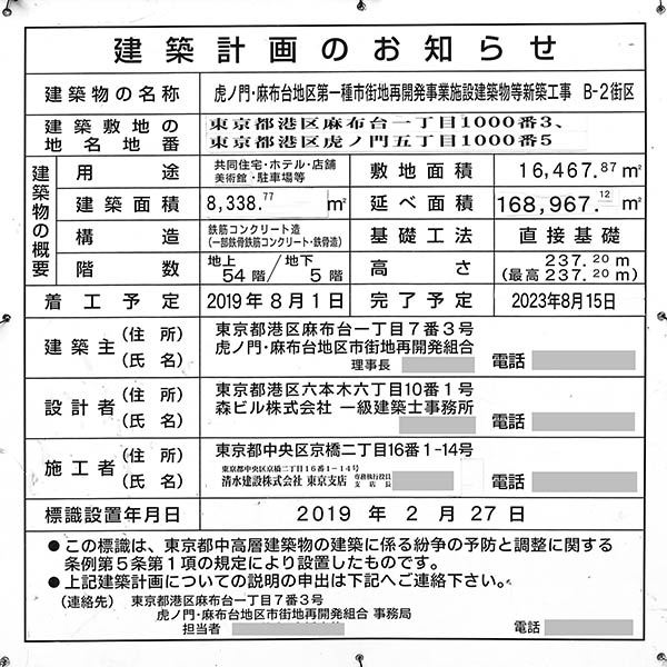 麻布台ヒルズの建築計画のお知らせ