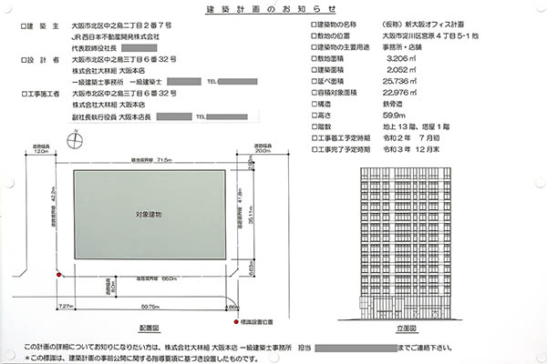 新大阪第2NKビルの建築計画のお知らせ