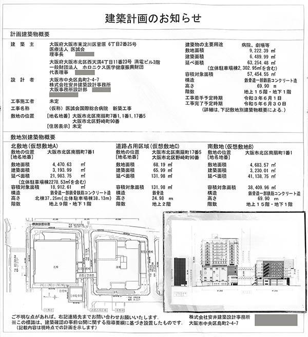 (仮称)医誠会国際総合病院 新築工事の建築計画のお知らせ