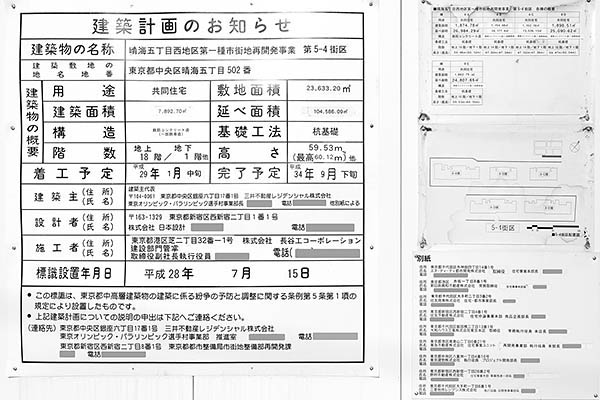 晴海フラッグ／HARUMI FLAG／東京2020大会選手村／晴海五丁目西地区第一種市街地再開発事業の建築計画のお知らせ