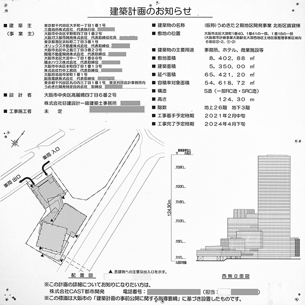 グラングリーン大阪 北館の建築計画のお知らせ