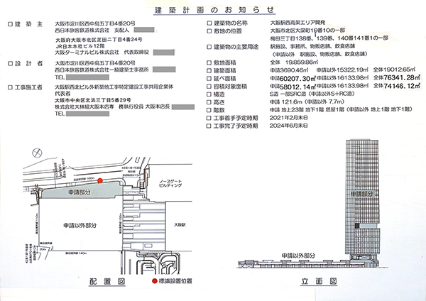 イノゲート大阪の建築計画のお知らせ