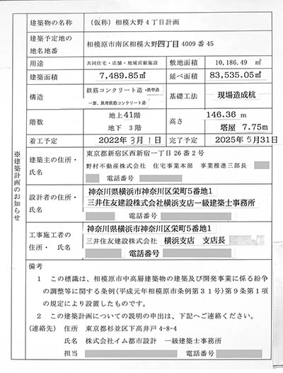 (仮称)相模大野4丁目計画（旧伊勢丹跡地）の建築計画のお知らせ