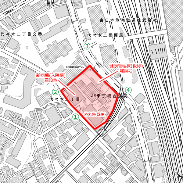 JR東京総合病院病棟等建替計画