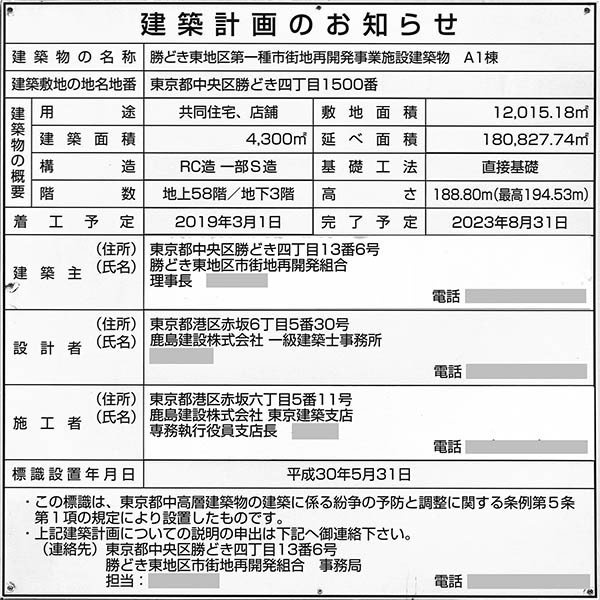 サウス（A1棟）の建築計画のお知らせ