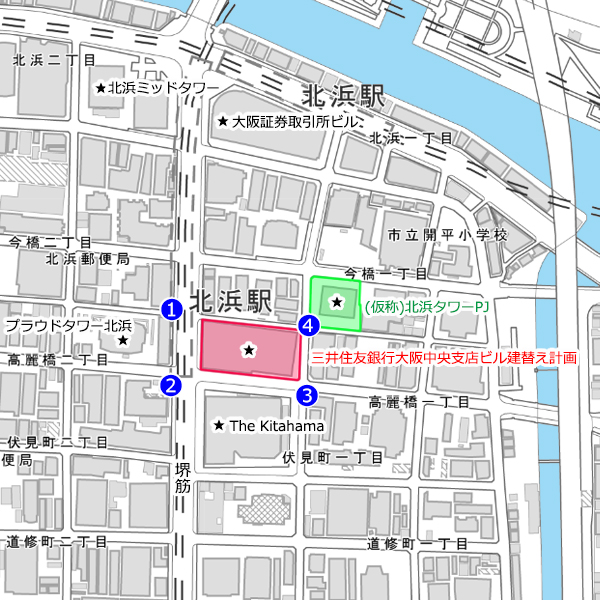 三井住友銀行大阪中央支店ビル建替え計画